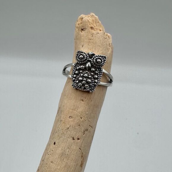 Owl Sterling Silver Ring - Picture 6 of 7